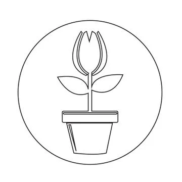 Flower Pot Icon Stock Illustration