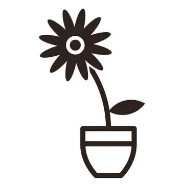 Flower in pot icon Stock Illustration