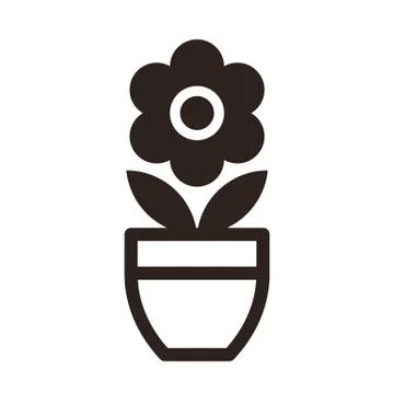 Flower in pot icon Stock Illustration