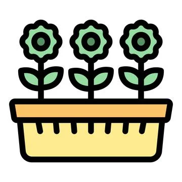 Flower pot icon vector flat Illustrazione stock