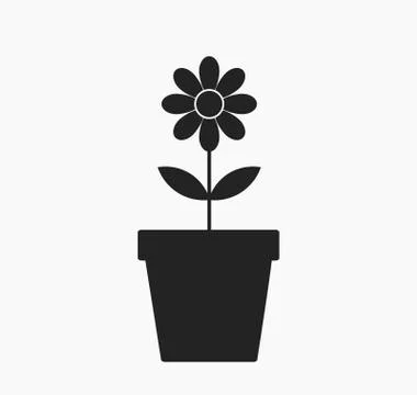 Flower in a pot icon. Vector illustration Stock Illustration