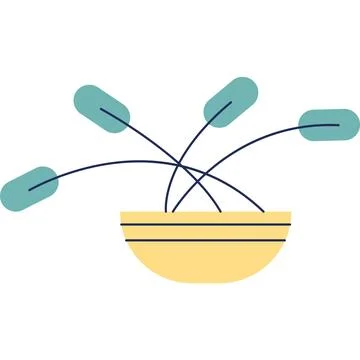 Flower pot icon vector office home decor element Stock Illustration