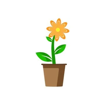 Flower in pot Stock Illustration