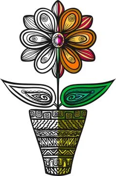 Flower in the pot. Stock Illustration