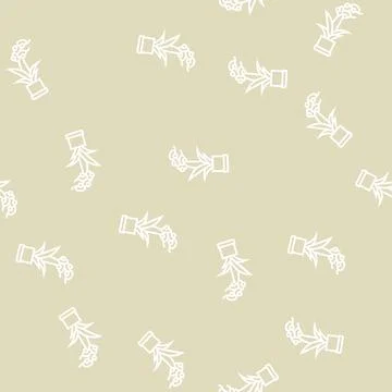 Flower in pot line seamless pattern Stock Illustration