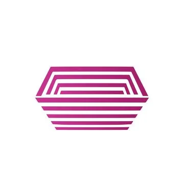 Flower pot logo striped rectangular flower pot modern corporate, abstract letter Stock Illustration