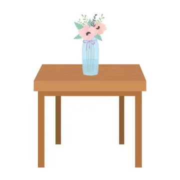 Flower pot over table vector design Ilustração Stock