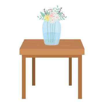 Flower pot over table vector design Ilustração Stock