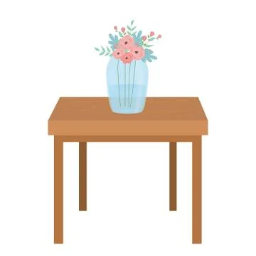 Flower pot over table vector design Ilustração Stock