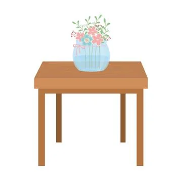 Flower pot over table vector design Illustrazione stock