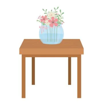 Flower pot over table vector design Ilustração Stock