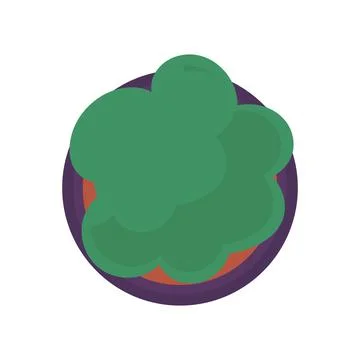 Flower pot top view icon isolated on white background vector illustration. Gr Stock Illustration