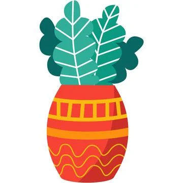 Flower in pot vector flowerpot isolated icon 库存插图