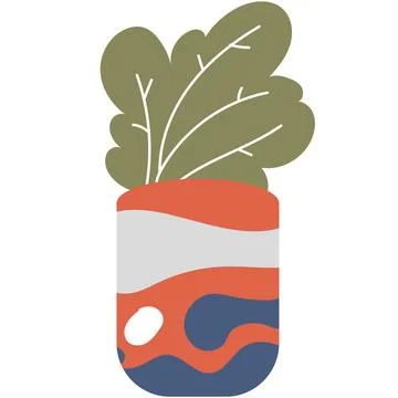 Flower in pot vector icon isolated on white 库存插图