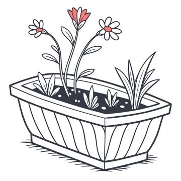 Flower Pot Vector Illustration Flat Gardening Sty (1)(1) vector illustratio.. Stock Illustration