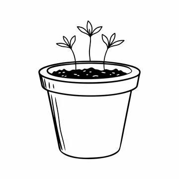 Flower Pot Vector Illustration Flat Gardening Sty vector illustration desig.. Stock Illustration