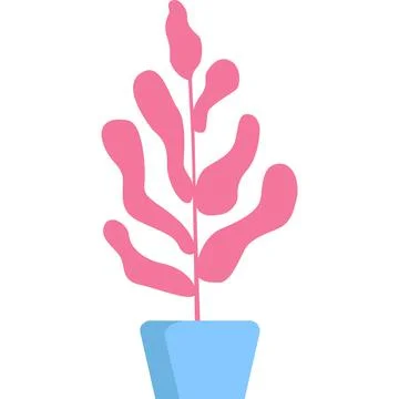 Flower pot vector plant flat icon isolated Stock Illustration