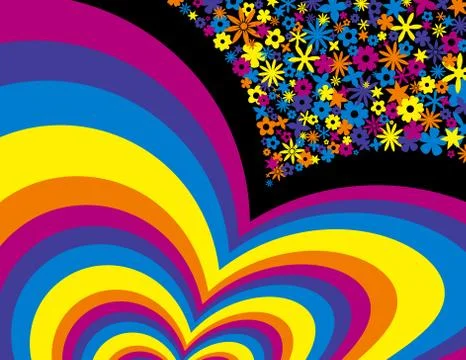 Flower rainbow background Illustration