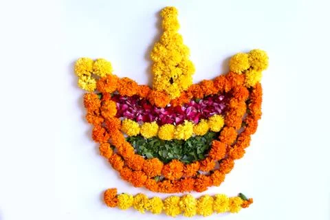 Flower Rangoli Designs Background Stock Photos