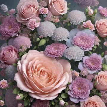 Flower realistic seamless abstract pattern. floral random background. moder.. Stock Photos
