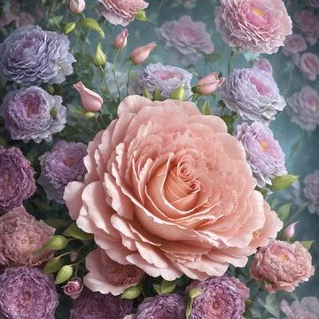 Flower realistic seamless abstract pattern. floral random background. moder.. Stock Photos