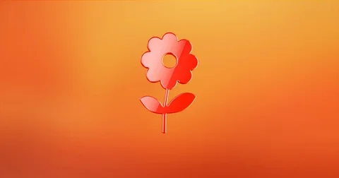 Flower Red 3d Icon Video stock 75861291