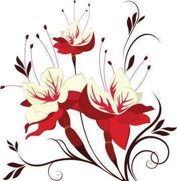 Flower red fuchsia Stock Illustration