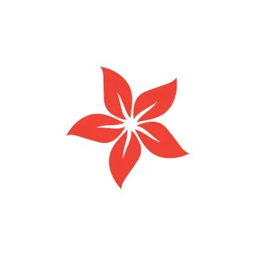 Flower Red Icon On White Background. Red Flat Style Vector Illustration. Stock Illustration
