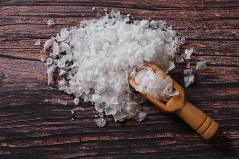 Flower of salt, is a salt that forms as a thin, delicate crust on the surfa.. 写真素材