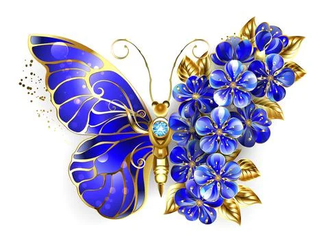 Flower sapphire butterfly Ilustración de archivo