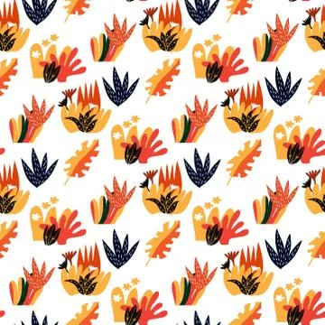 Flower savanna pattern Stock Illustration