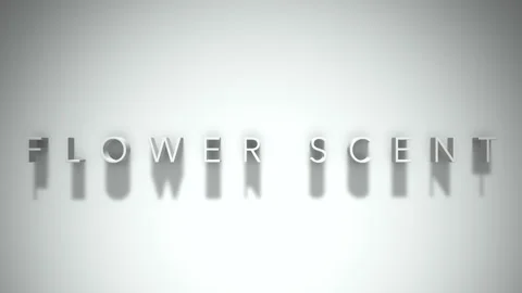 Flower scent 3D title animation with shadows on a white background Stock-Footage 297904131