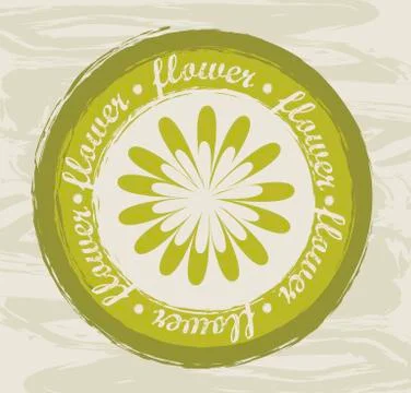 Flower seal over beige background. vector illustration Ilustração Stock