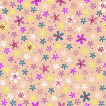 Flower seamless color pattern Stock Illustration