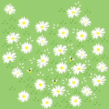 Flower seamless pattern backgroun. Daisy Seamless Patter Stock Illustration