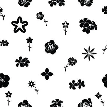 Flower seamless pattern background icon. Stock Illustration