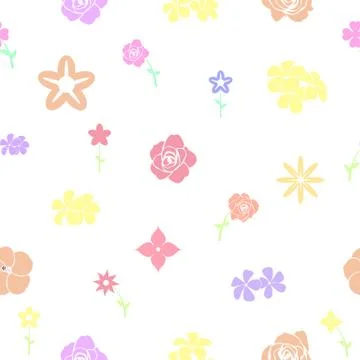 Flower seamless pattern background icon. Stock Illustration