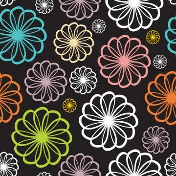 Flower Seamless Pattern Background Vector Illustration Illustrazione stock