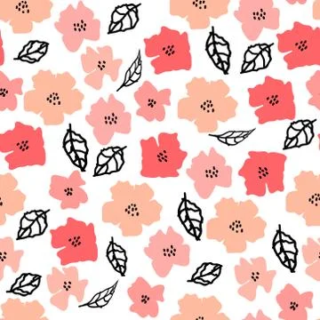 Flower seamless pattern background. Vector illustration. Stock Illustration