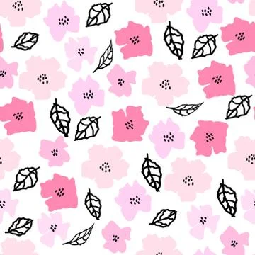 Flower seamless pattern background. Vector illustration. Stock Illustration
