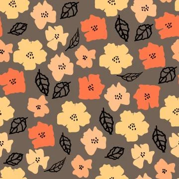 Flower seamless pattern background. Vector illustration. Illustrazione stock