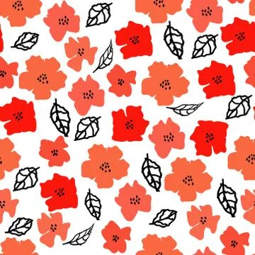 Flower seamless pattern background. Vector illustration. Stock Illustration