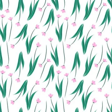 Flower seamless pattern background. Vector illustration. Stock Illustration
