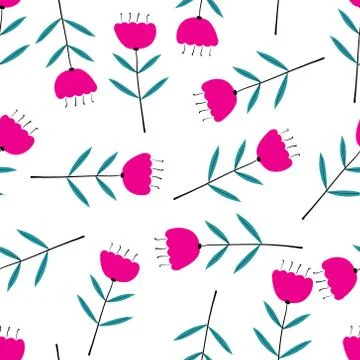 Flower seamless pattern background. Vector illustration. Stock Illustration