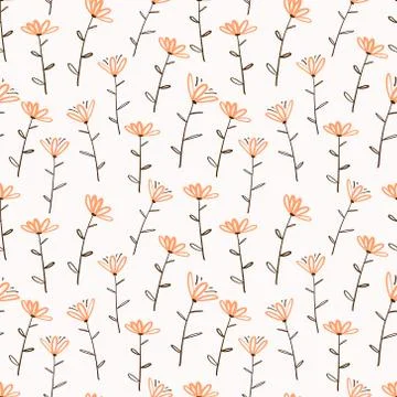 Flower seamless pattern background. Vector illustration. Stock Illustration