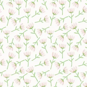 Flower seamless pattern background. Vector illustration. Stock Illustration