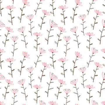 Flower seamless pattern background. Vector illustration. Stock Illustration