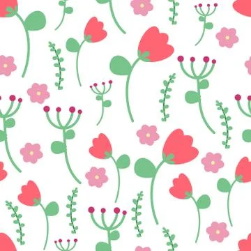 Flower seamless pattern background. Vector illustration. Stock Illustration