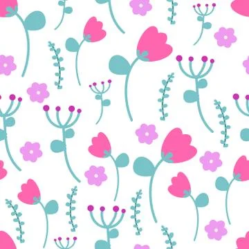 Flower seamless pattern background. Vector illustration. Illustrazione stock
