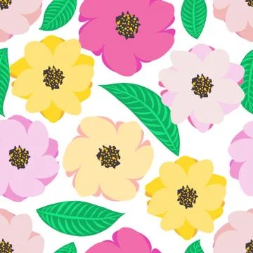 Flower seamless pattern background. Vector illustration. Stock Illustration
